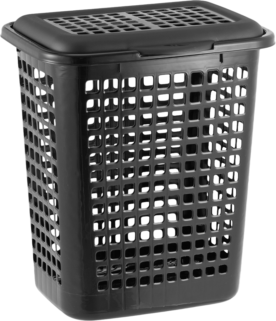 Cesto Plastico Rischioto Telado Com Tampa Preto 60l
