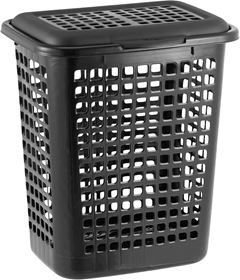 Cesto Plastico Rischioto Telado Com Tampa Preto 60l