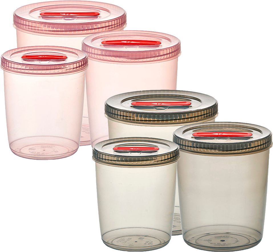 Conjunto Pote Plastico Rischioto Tampa Rosca 3pcs