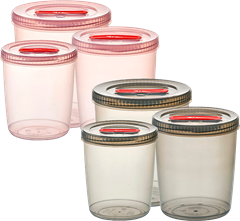 Conjunto Pote Plastico Rischioto Tampa Rosca 3pcs