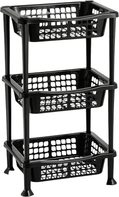 Organizador Plastico Rischioto 3 Cestos Preto