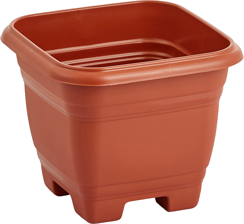 Vaso Plastico Rischioto Quadrado Marrom 9,7l