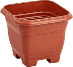 Vaso Plastico Rischioto Quadrado Marrom 9,7l