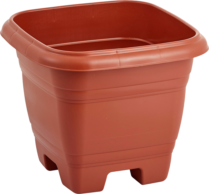 Vaso Plastico Rischioto Quadrado Marrom 29,6l