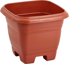 Vaso Plastico Rischioto Quadrado Marrom 29,6l