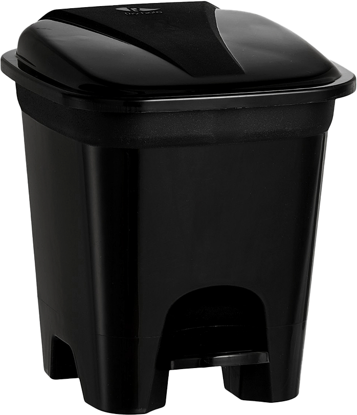 Lixeira Plastica Rischioto Com Pedal Quadrada Preta 7,5l
