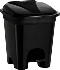 Lixeira Plastica Rischioto Com Pedal Quadrada Preta 7,5l