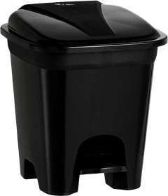 Lixeira Plastica Rischioto Com Pedal Quadrada Preta 7,5l