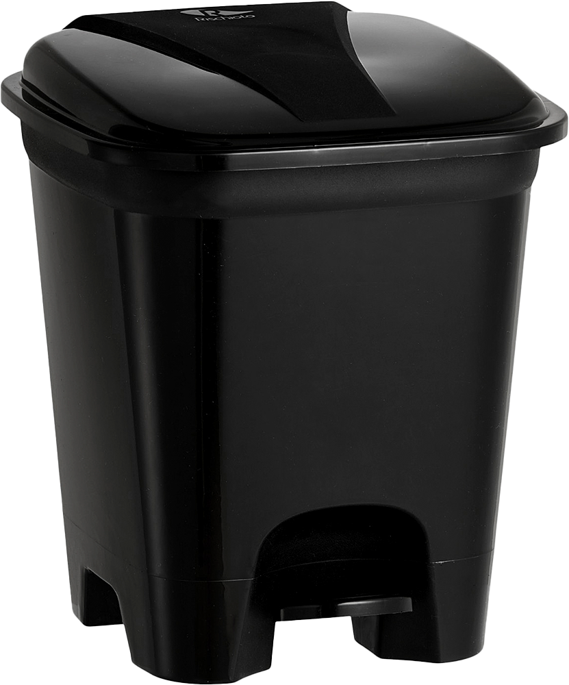 Lixeira Plastica Rischioto Com Pedal Quadrada Preta 14l