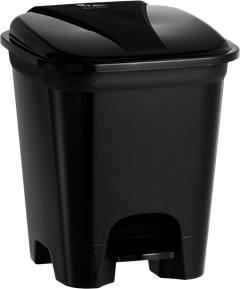 Lixeira Plastica Rischioto Com Pedal Quadrada Preta 14l