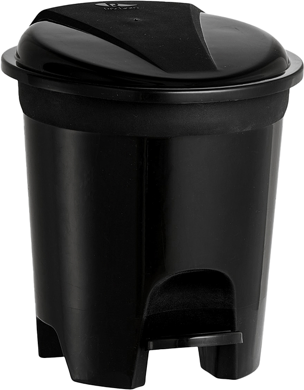 Lixeira Plastica Rischioto Com Pedal Redonda Preta 6,5l