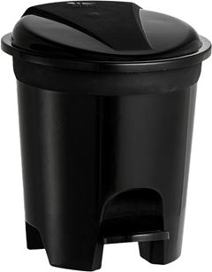 Lixeira Plastica Rischioto Com Pedal Redonda Preta 6,5l