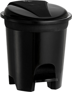 Lixeira Plastica Rischioto Com Pedal Redonda Preta 6,5l