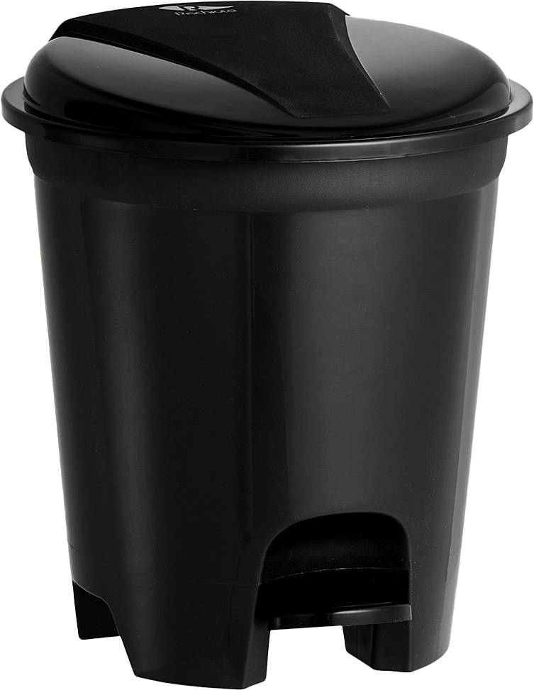 Lixeira Plastica Rischioto Com Pedal Redonda Preta 12l