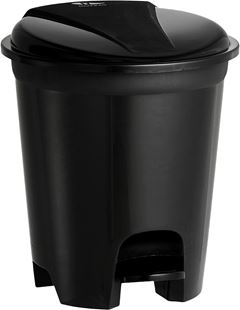 Lixeira Plastica Rischioto Com Pedal Redonda Preta 12l