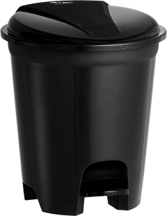Lixeira Plastica Rischioto Com Pedal Redonda Preta 12l