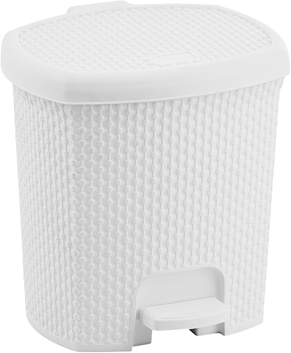 Lixeira Plastica Rischioto Com Pedal Rattan Branca 7,5l