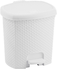 Lixeira Plastica Rischioto Com Pedal Rattan Branca 7,5l
