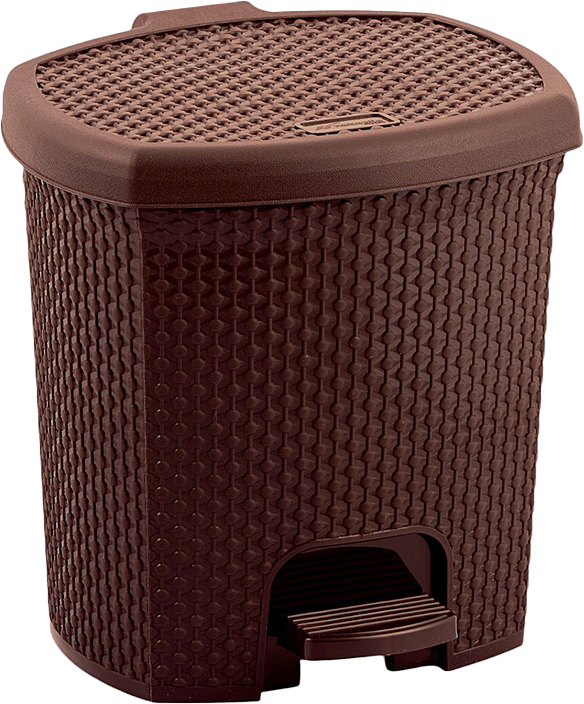 Lixeira Plastica Rischioto Com Pedal Rattan Marrom 7,5l
