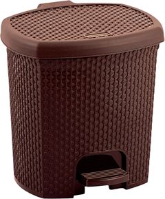 Lixeira Plastica Rischioto Com Pedal Rattan Marrom 7,5l