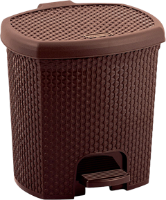 Lixeira Plastica Rischioto Com Pedal Rattan Marrom 7,5l