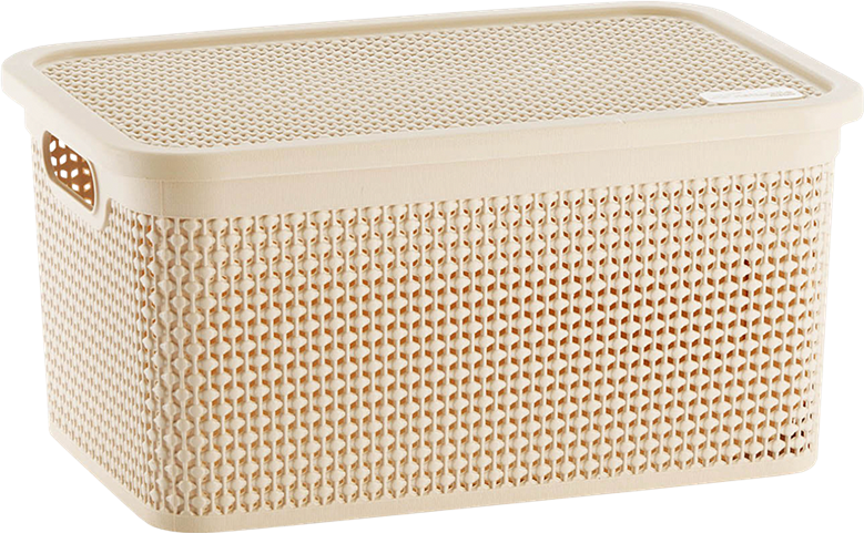 Caixa Organizadora Rischioto Rattan Vanilla 15l