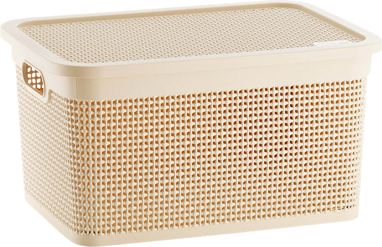 Caixa Organizadora Rischioto Rattan Vanilla 25l