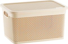 Caixa Organizadora Rischioto Rattan Vanilla 25l