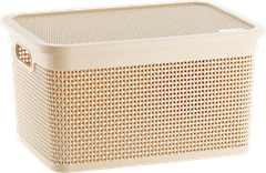 Caixa Organizadora Rischioto Rattan Vanilla 25l