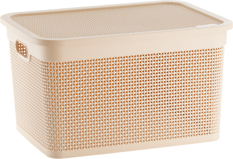 Caixa Organizadora Rischioto Rattan Vanilla 40l