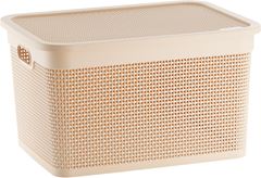 Caixa Organizadora Rischioto Rattan Vanilla 40l