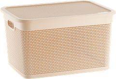 Caixa Organizadora Rischioto Rattan Vanilla 40l