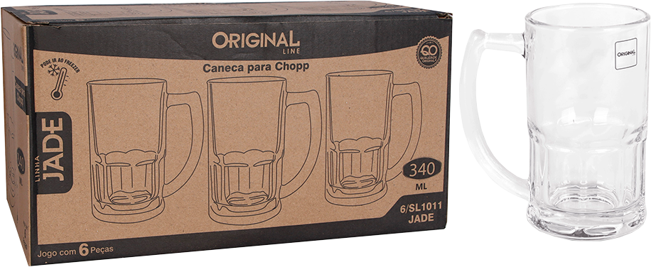 Caneca De Vidro Chopp Original Line Jade 340ml