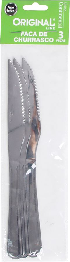 Faca Churrasco Inox Original Line 3pcs