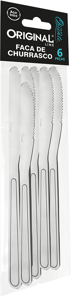 Faca Churrasco Inox Original Line 6pcs
