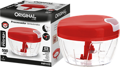 Miniprocessador Plastico Original Line Manual Vermelho 500ml