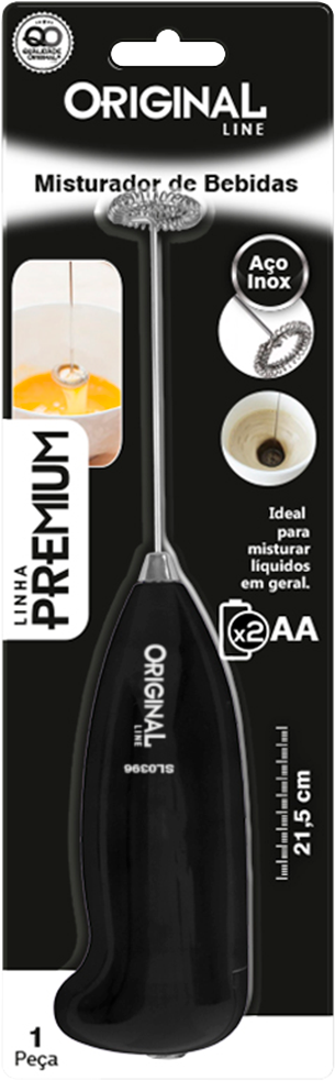 Mini Mixer Original Line Pilha Aa Branco/Preto