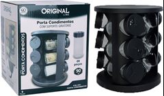 Porta Condimento Vidro Original Line Suporte Giratorio 9pcs