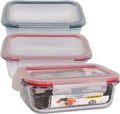 Pote De Vidro Original Line Com Tampa E Trava 620ml