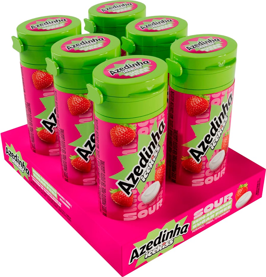 Pastilha Ice Kiss Azedinha Morango Zero 35g