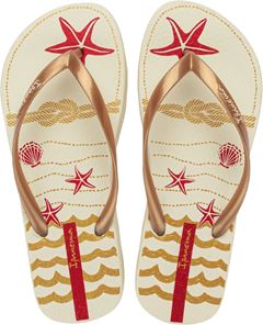 Sandalia Ipanema Navy Fem Adulto Bege/Ouro/Vermelho