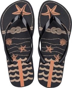 Sandalia Ipanema Navy Fem Adulto Preto/Bege/Laranja