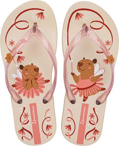 Sandalia Ipanema Capivara Fem Infantil Bege/Rosa Glitter
