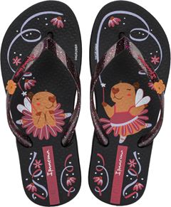 Sandalia Ipanema Capivara Fem Infantil Preto Glitter/Rosa