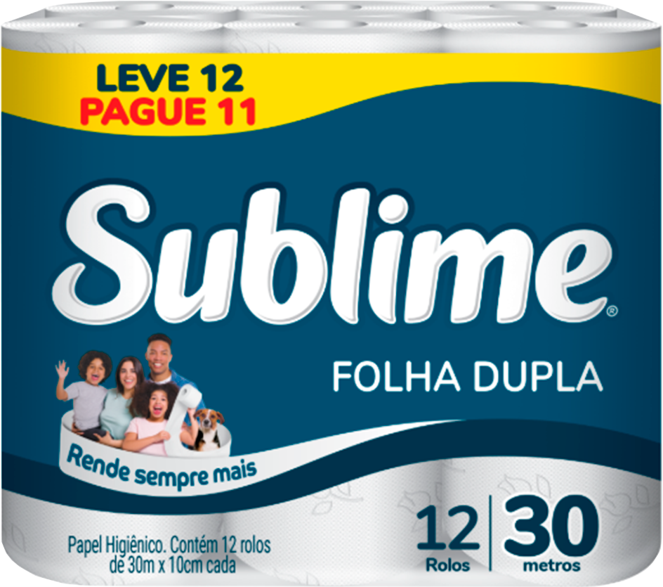 Papel Higienico Sublime Folha Dupla 30m Lv12 Pg11