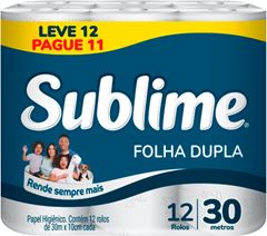 Papel Higienico Sublime Folha Dupla 30m Lv12 Pg11