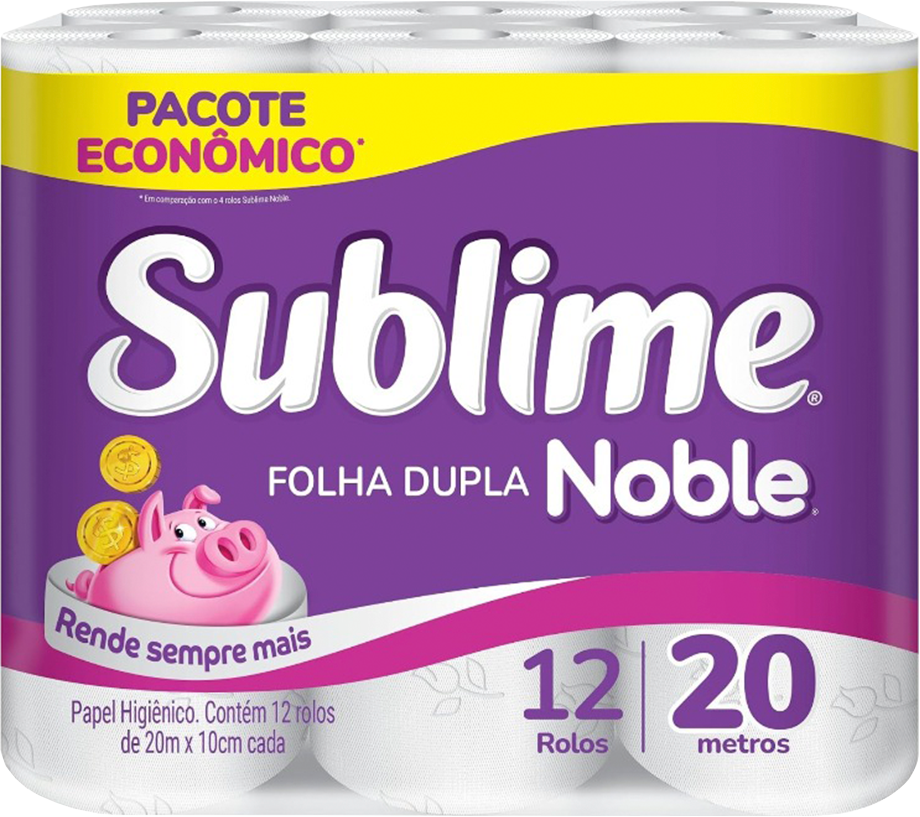 Papel Higienico Sublime Noble Folha Dupla 20m 6x12