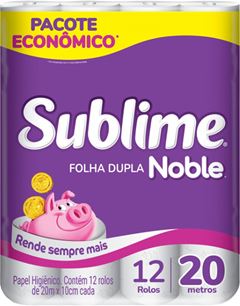 Papel Higienico Sublime Noble Folha Dupla 20m 6x12