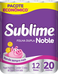 Papel Higienico Sublime Noble Folha Dupla 20m 6x12