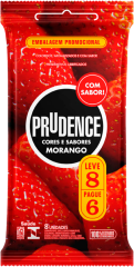 Preservativo Prudence Lubrificado Sabores Morango L8p6